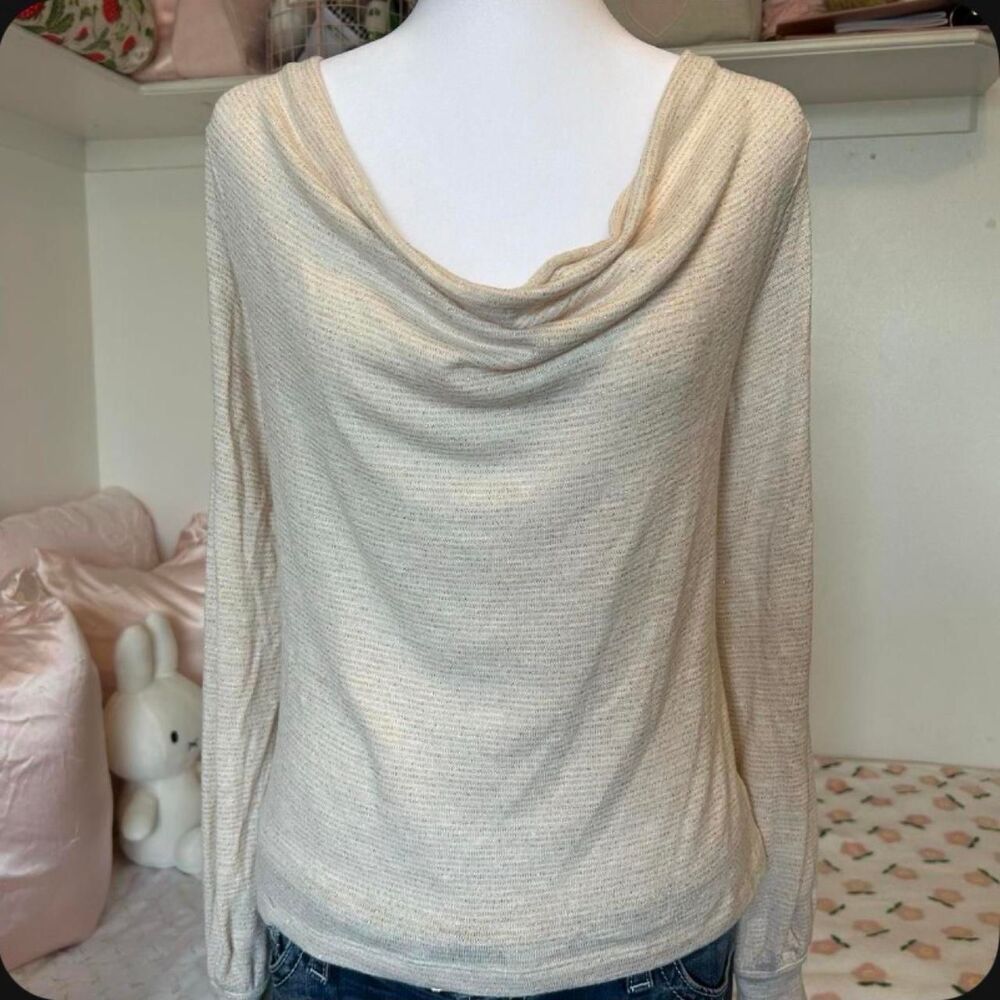 Free-people Women's Cream and Tan Blouse